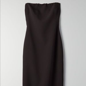 Aritzia Strapless Black Midi Dress 